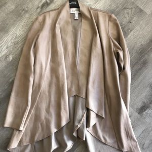 Joseph Ribkoff Beige Faux Leather/Suede Jacket